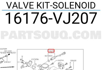 Nissan 16176VJ207 VALVE KIT-SOLENOID