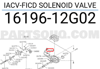 Nissan 1619612G02 IACV-FICD SOLENOID VALVE