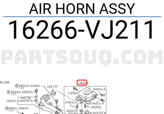 Nissan 16266VJ211 AIR HORN ASSY