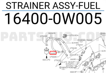 Nissan 164000W005 STRAINER ASSY-FUEL