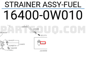Nissan 164000W010 STRAINER ASSY-FUEL