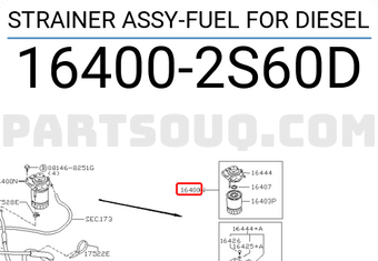 Nissan 164002S60D STRAINER ASSY-FUEL FOR DIESEL