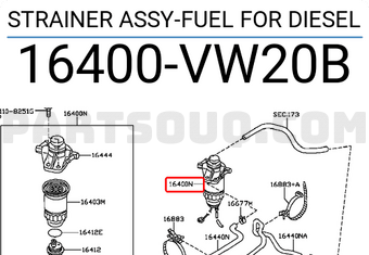 Nissan 16400VW20B STRAINER ASSY-FUEL FOR DIESEL