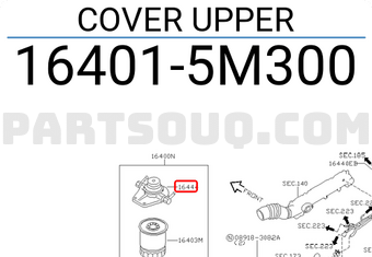 Nissan 164015M300 COVER UPPER