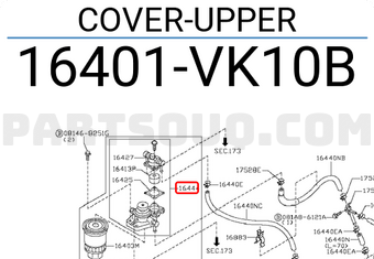 Nissan 16401VK10B COVER-UPPER