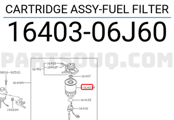 Nissan 1640306J60 تجميعة خرطوشة فلتر الوقود