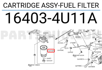 Nissan 164034U11A CARTRIDGE ASSY-FUEL FILTER