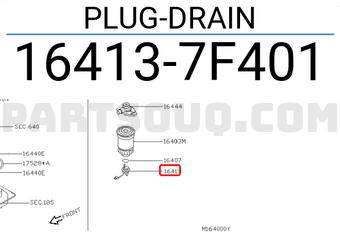 Nissan 164137F401 PLUG-DRAIN