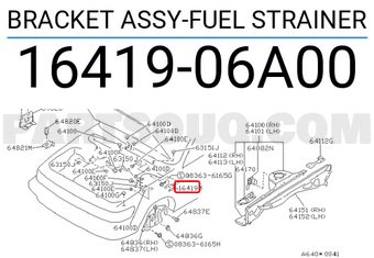 Nissan 1641906A00 BRACKET ASSY-FUEL STRAINER
