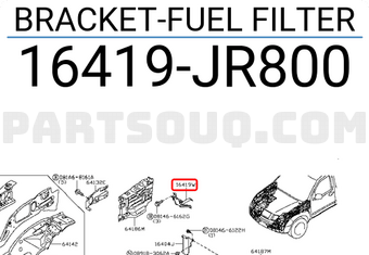 Nissan 16419JR800 BRACKET-FUEL FILTER