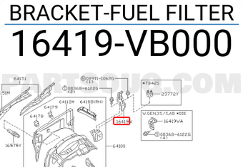 Nissan 16419VB000 BRACKET-FUEL FILTER