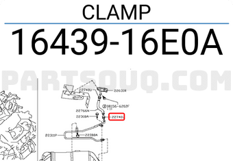 Nissan 1643916E0A CLAMP