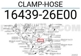 Nissan 1643926E00 CLAMP-HOSE