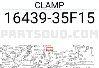 Nissan 1643935F15 CLAMP
