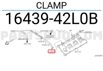 Nissan 1643942L0B CLAMP