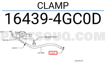 Nissan 164394GC0D CLAMP