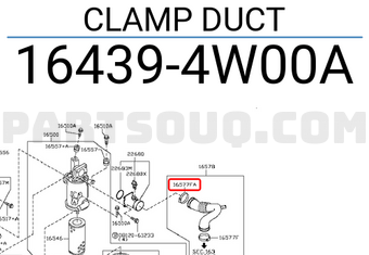 Nissan 164394W00A CLAMP DUCT