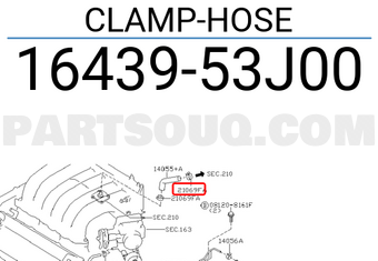 Nissan 1643953J00 CLAMP-HOSE