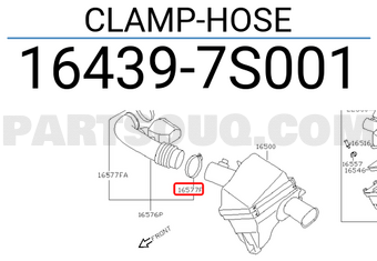 Nissan 164397S001 CLAMP-HOSE