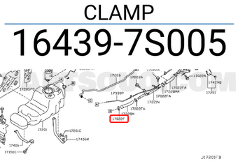 Nissan 164397S005 CLAMP