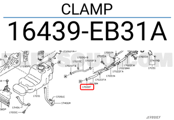 Nissan 16439EB31A CLAMP