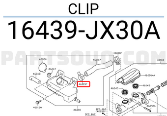 Nissan 16439JX30A CLIP