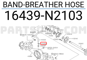 Nissan 16439N2103 BAND-BREATHER HOSE
