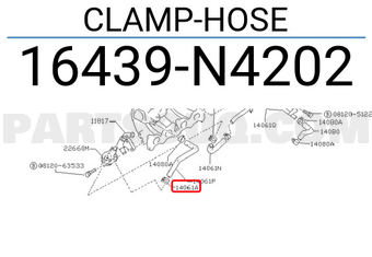 Nissan 16439N4202 CLAMP-HOSE