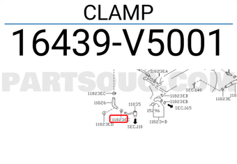 Nissan 16439V5001 CLAMP