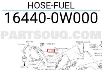 Nissan 164400W000 HOSE-FUEL