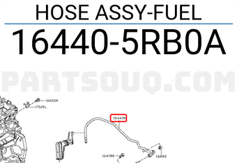 Nissan 164405RB0A HOSE ASSY-FUEL