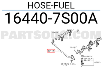 Nissan 164407S00A HOSE-FUEL