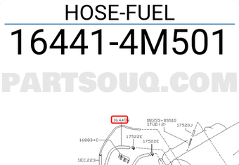 Nissan 164414M501 HOSE-FUEL