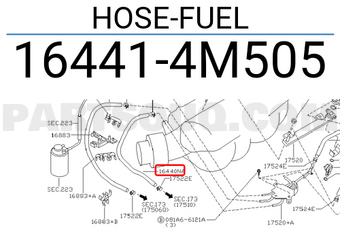 Nissan 164414M505 HOSE-FUEL