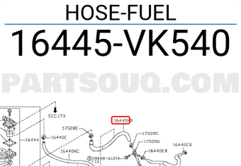 Nissan 16445VK540 HOSE-FUEL