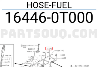 Nissan 164460T000 HOSE-FUEL