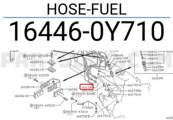 Nissan 164460Y710 HOSE-FUEL