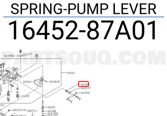 Nissan 1645287A01 SPRING-PUMP LEVER