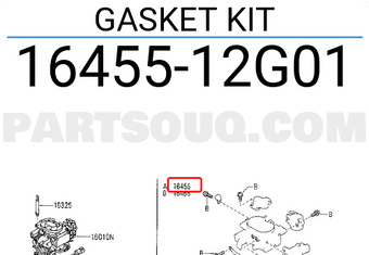 Nissan 1645512G01 GASKET KIT