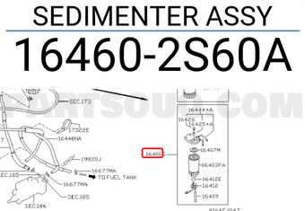 Nissan 164602S60A SEDIMENTER ASSY