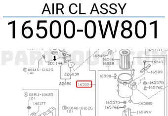Nissan 165000W801 AIR CL ASSY