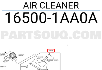 Nissan 165001AA0A AIR CLEANER