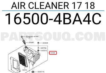 Nissan 165004BA4C AIR CLEANER 17 18