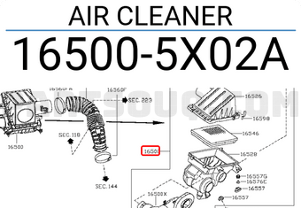 Nissan 165005X02A AIR CLEANER