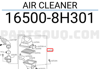 Nissan 165008H301 AIR CLEANER