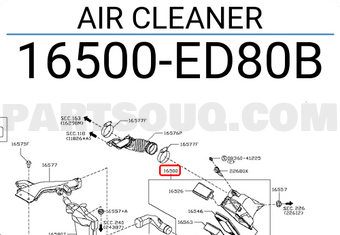 Nissan 16500ED80B AIR CLEANER