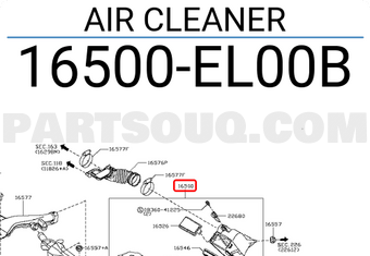 Nissan 16500EL00B AIR CLEANER