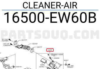 Nissan 16500EW60B CLEANER-AIR