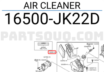 Nissan 16500JK22D AIR CLEANER