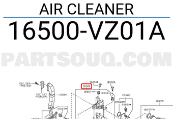 Nissan 16500VZ01A AIR CLEANER